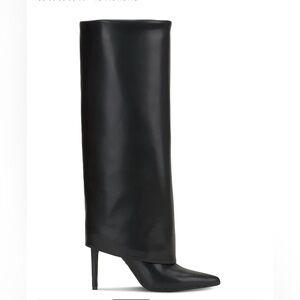 I.N.C. Skylar Wide-Calf Fold Over Cuffed Knee High Boots black